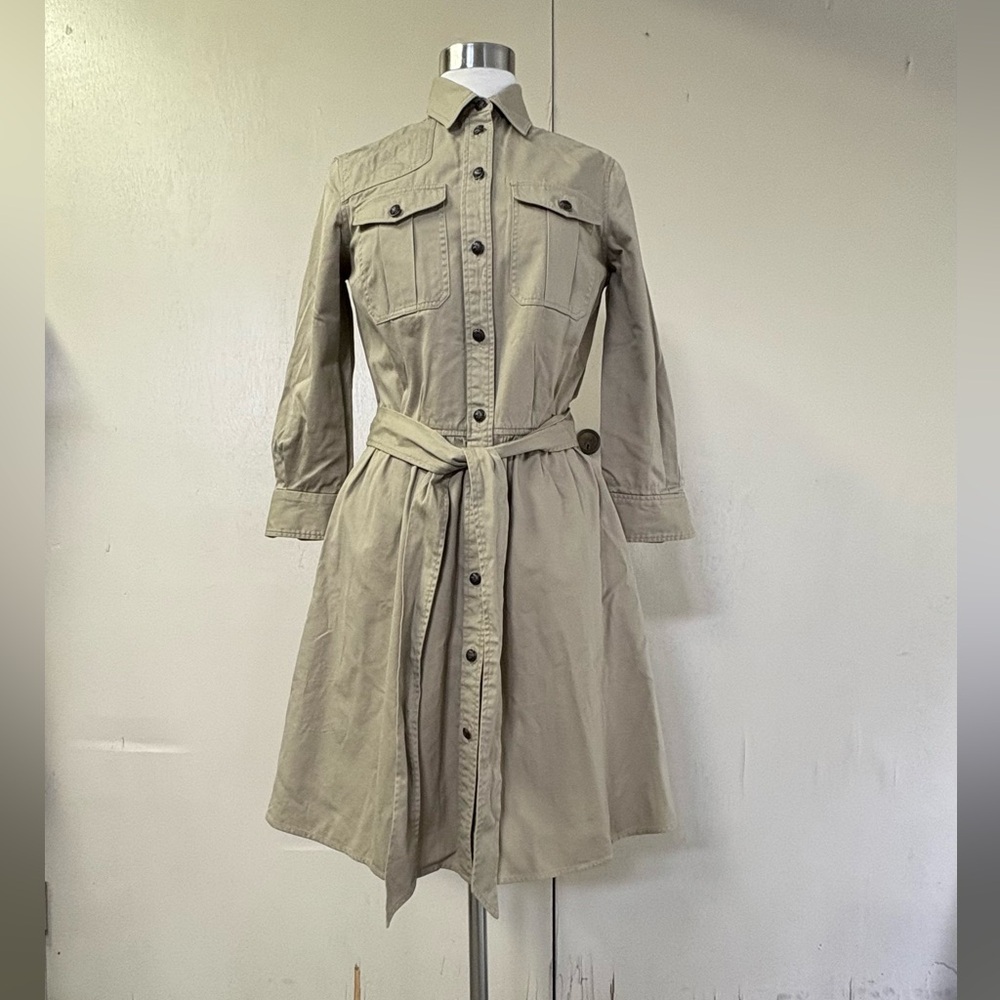 Rugby Ralph Lauren Tan Trench Coat Classic Tailored Design